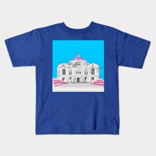 BLUE beaux arts palace mexico CDMX Kids T-Shirt